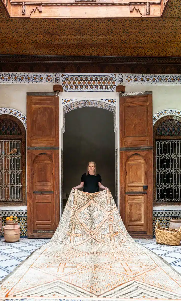 Aito Marokkolainen Beni Ouarain vintage villamatto